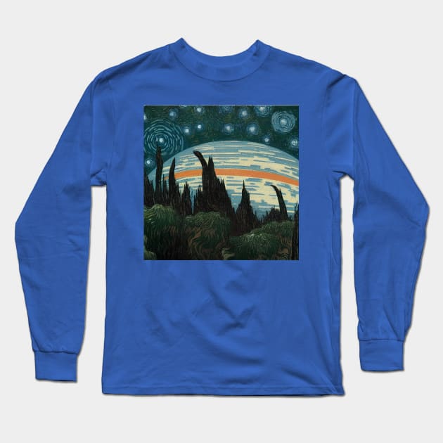 Starry Night in Kashyyyk Long Sleeve T-Shirt by Grassroots Green